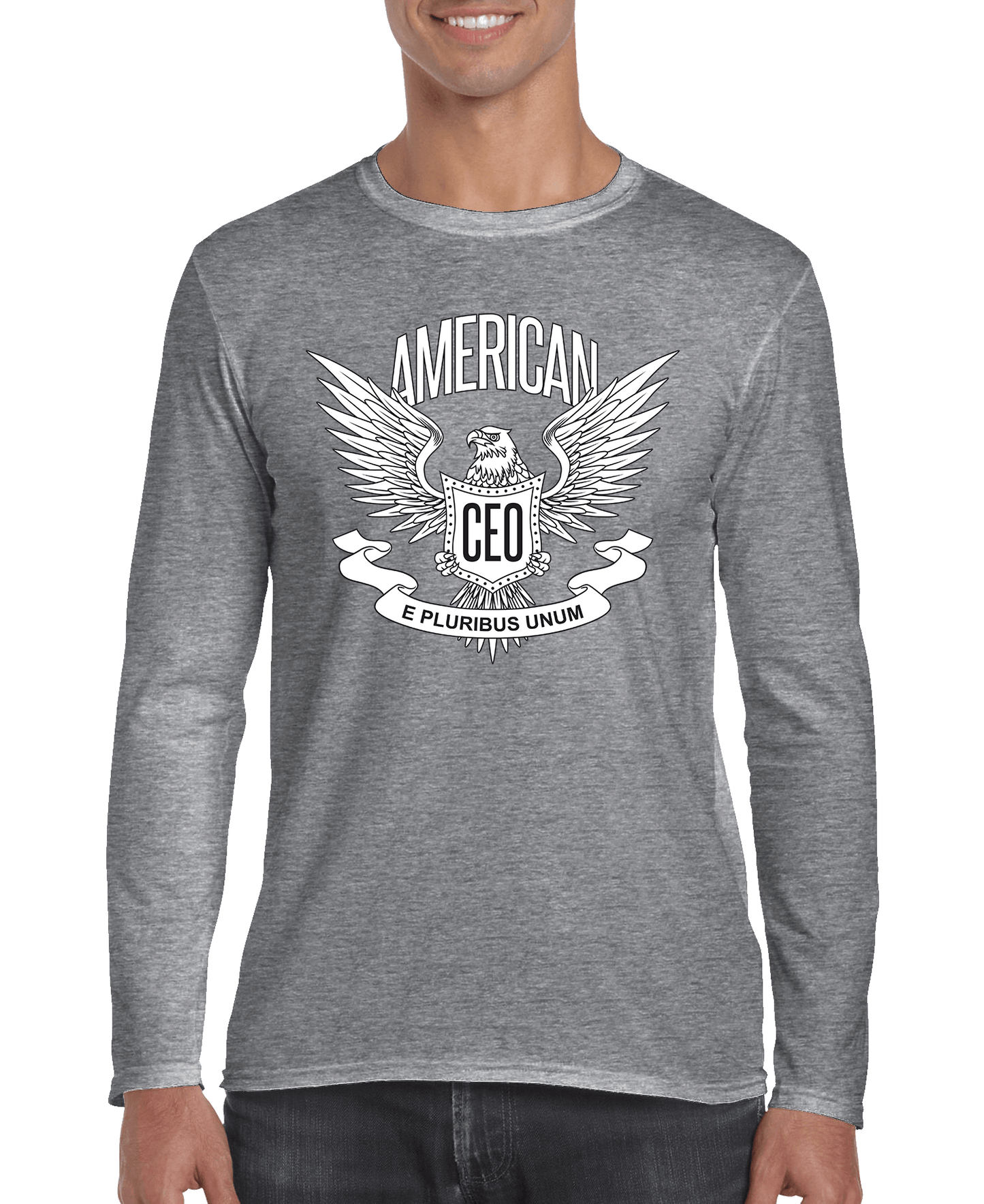 American CEO Patriotic Eagle Men's Long Sleeve Shirt - R4T$ Clothing