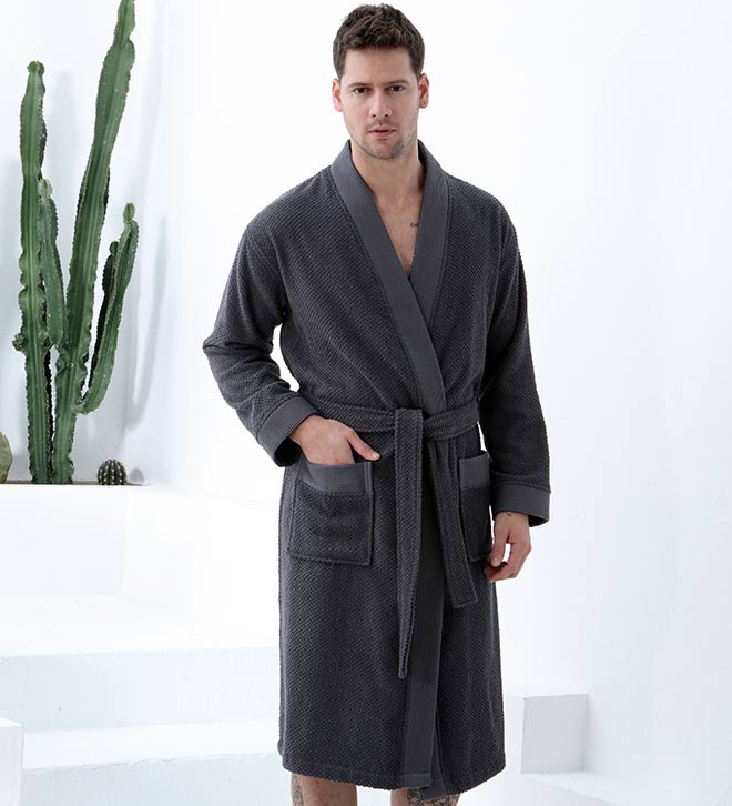 Men's Organic Turkish Cotton Terry Kimono Robe | Terry Cloth Bathrobe - R4T$ Clothing