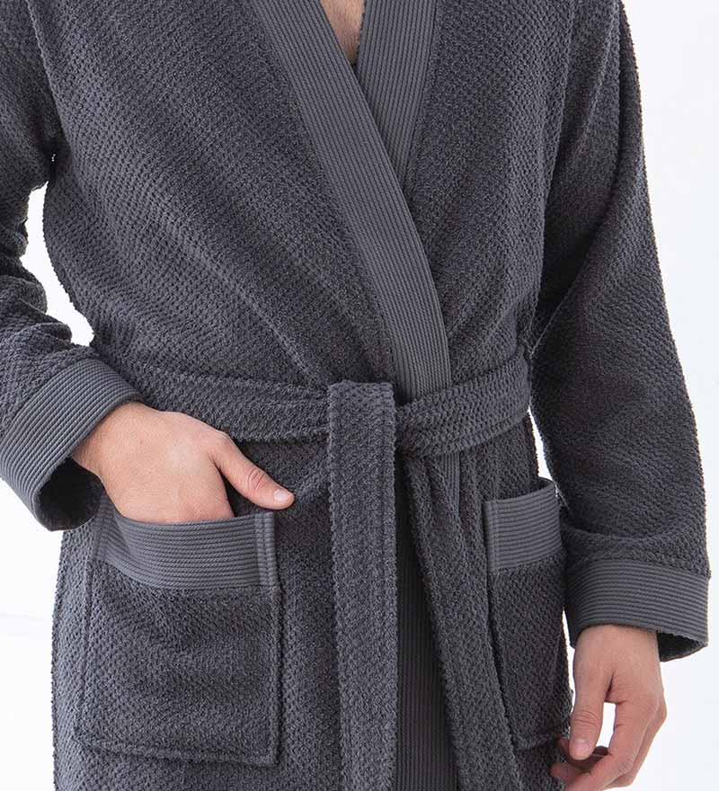 Men's Organic Turkish Cotton Terry Kimono Robe | Terry Cloth Bathrobe - R4T$ Clothing