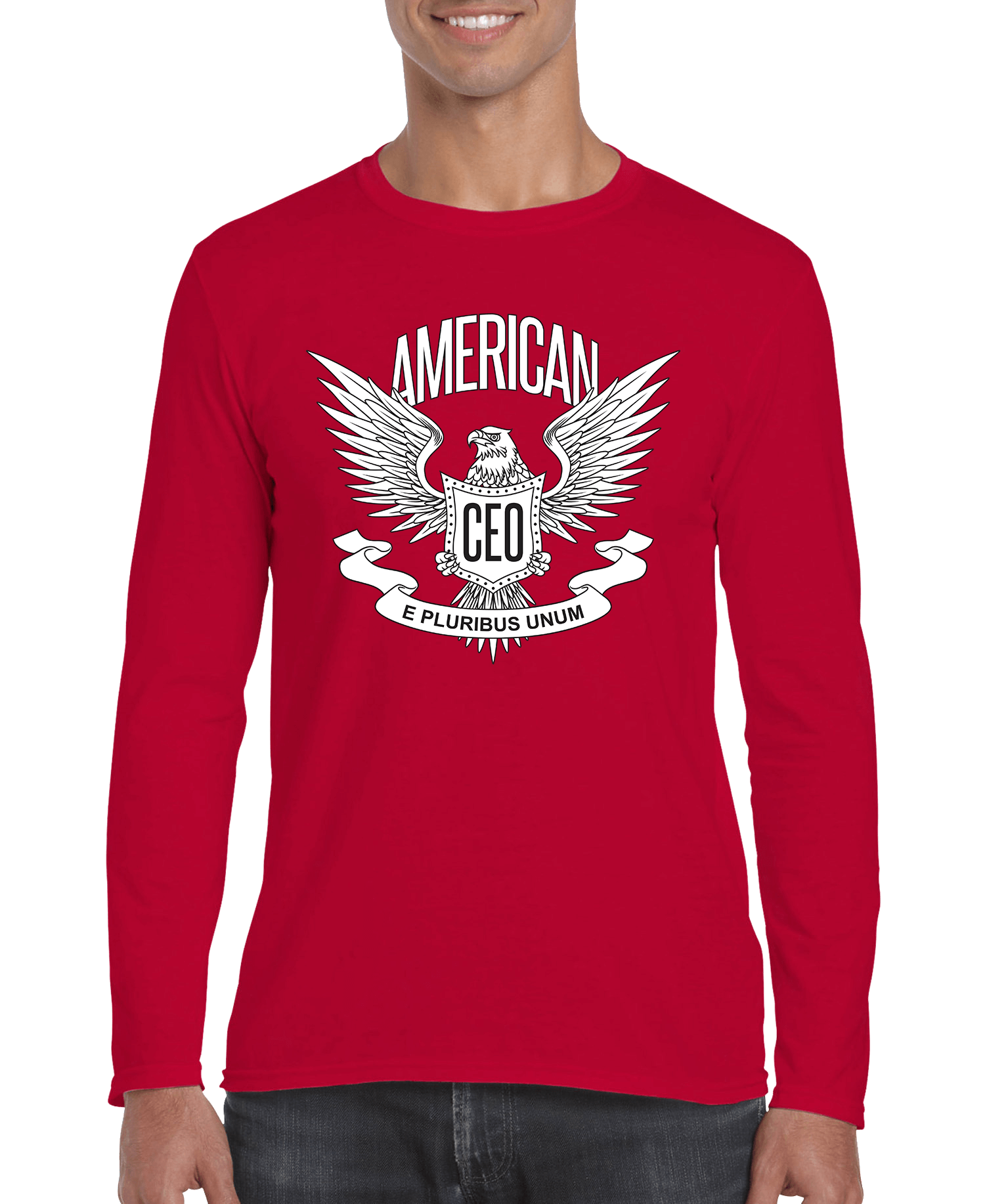 American CEO Patriotic Eagle Men's Long Sleeve Shirt - R4T$ Clothing