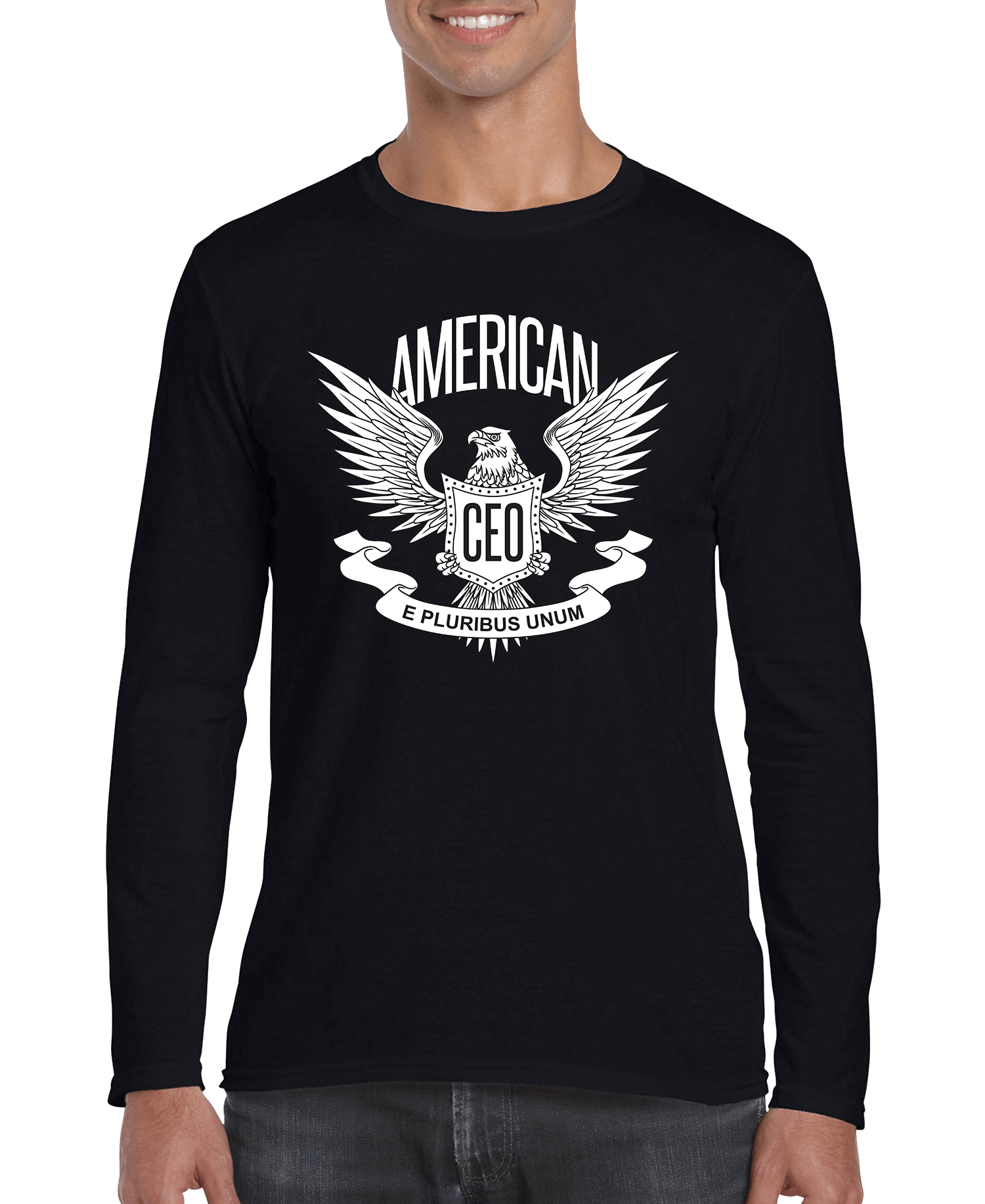 American CEO Patriotic Eagle Men's Long Sleeve Shirt - R4T$ Clothing
