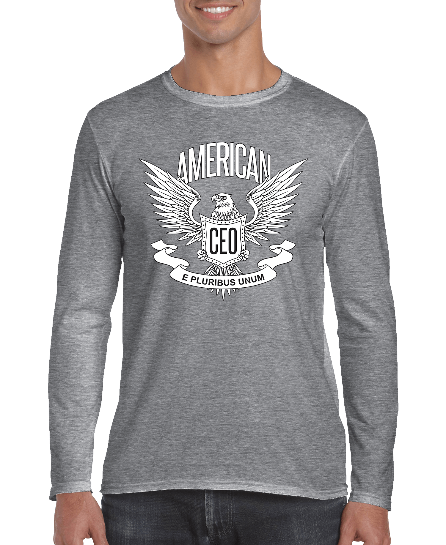 American CEO Patriotic Eagle Men's Long Sleeve Shirt - R4T$ Clothing