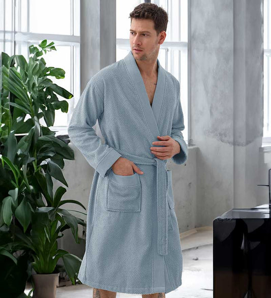 Men's Organic Turkish Cotton Terry Kimono Robe | Terry Cloth Bathrobe - R4T$ Clothing
