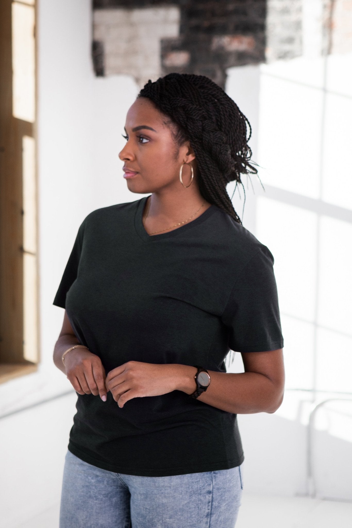 Unisex Eco - Triblend Short Sleeve V - Neck Tee - R4T$ Clothing